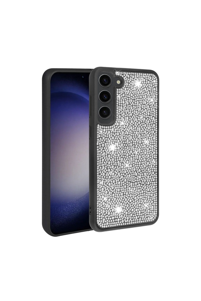 [RNZ-TA89084] Samsung Galaxy S23 Uyumlu Kılıf Parlak Taşlı Tasarım Zore Ston Kapak (Siyah)