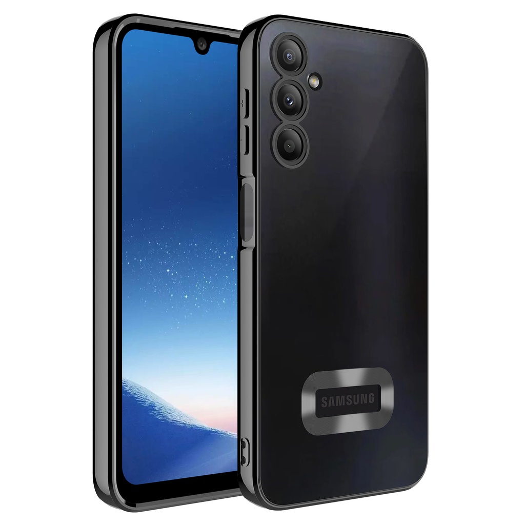 [RNZ-TA89237] Samsung Galaxy A24 Uyumlu Kılıf Kamera Korumalı Logo Gösteren Zore Omega Kapak (Siyah)