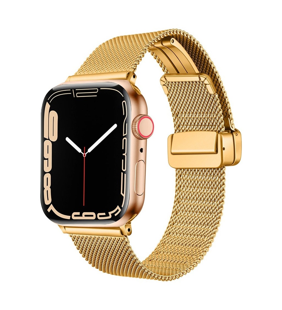 Apple Watch 38mm Uyumlu Kordon Hasır Metal Mıknatıs Tokalı Zore KRD-85 Kayış