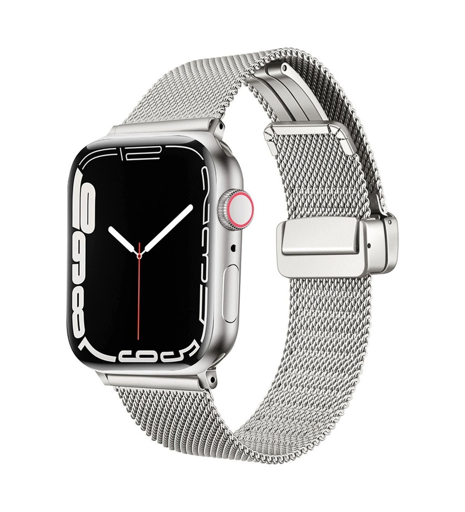 Apple Watch 38mm Uyumlu Kordon Hasır Metal Mıknatıs Tokalı Zore KRD-85 Kayış