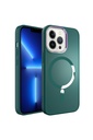 Apple iPhone 13 Pro Uyumlu Kılıf M-safe Wireless Şarj Özellikli Zore Stil Kapak