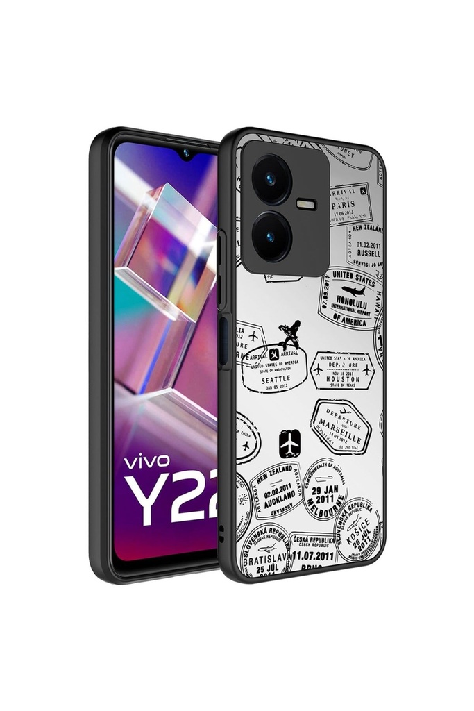 Vivo Y35 Uyumlu Kılıf Aynalı Desenli Kamera Korumalı Parlak Zore Mirror Kapak