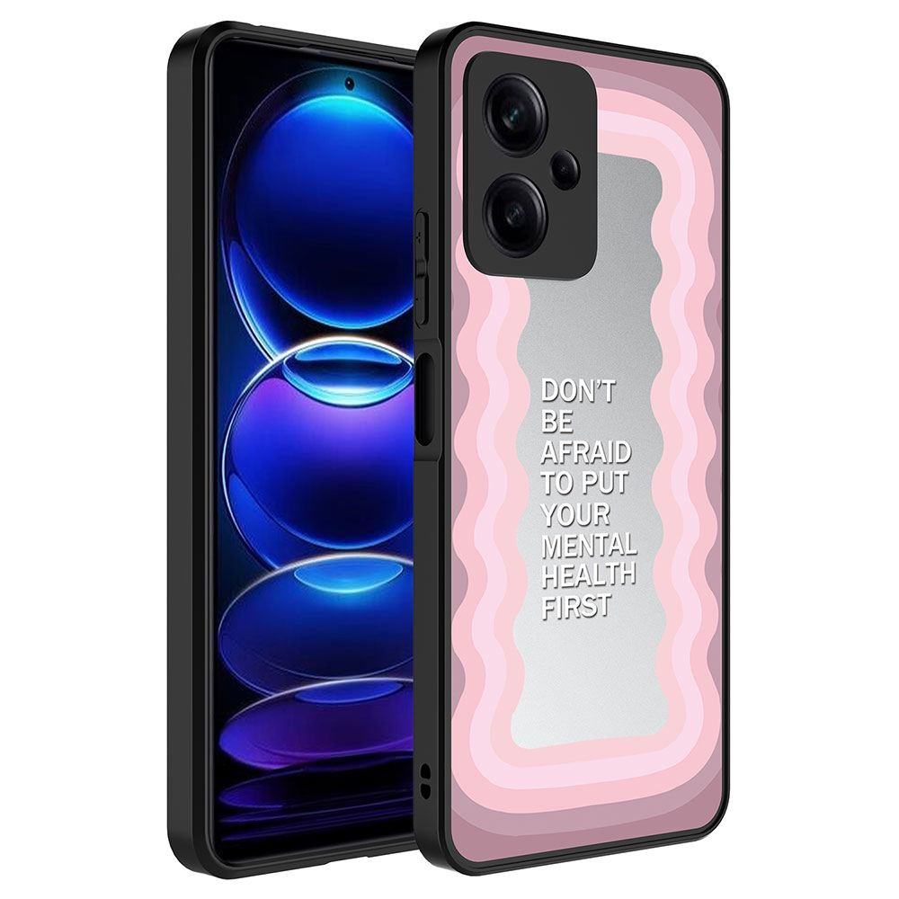 Xiaomi Redmi Note 12 5G Uyumlu Kılıf Aynalı Desenli Kamera Korumalı Parlak Zore Mirror Kapak