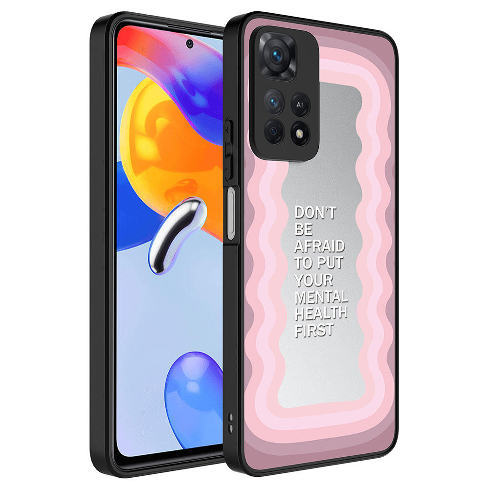 Xiaomi Redmi Note 11 Pro 5G Uyumlu Kılıf Aynalı Desenli Kamera Korumalı Parlak Zore Mirror Kapak
