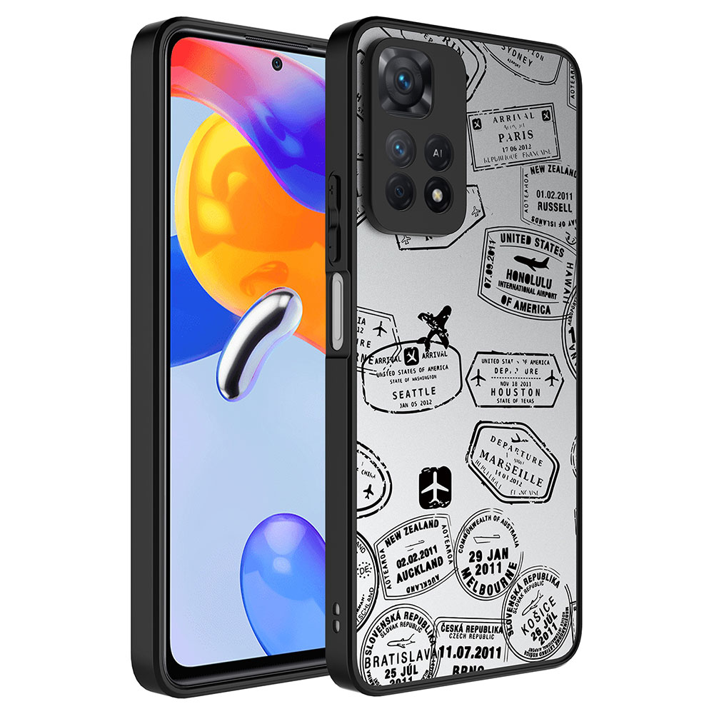Xiaomi Redmi Note 11 Pro 5G Uyumlu Kılıf Aynalı Desenli Kamera Korumalı Parlak Zore Mirror Kapak