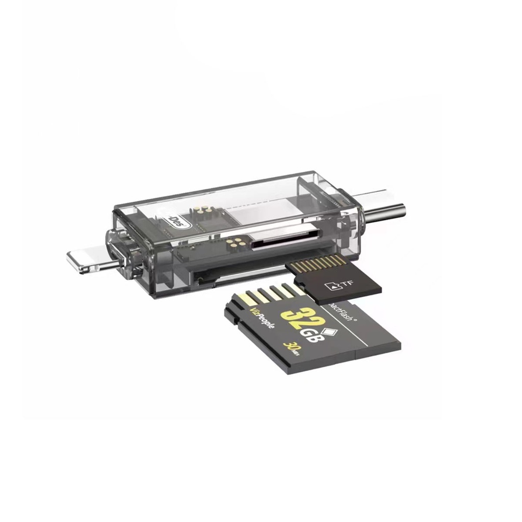 [RNZ-TA89670] Go Des GD-DK007 Type-C & Lightning Çıkışlı 4 in 1 OTG Hafıza Kart Okuyucu