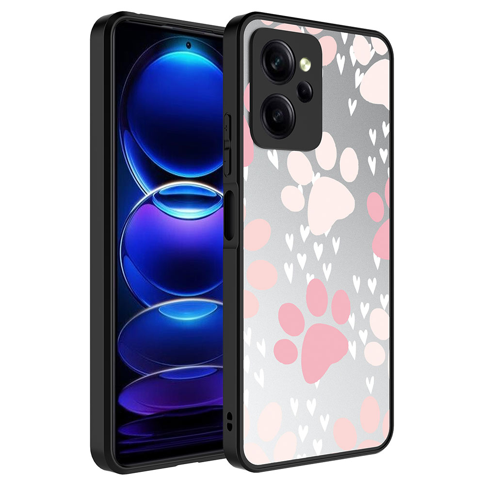 Xiaomi Poco X5 Pro Uyumlu Kılıf Aynalı Desenli Kamera Korumalı Parlak Zore Mirror Kapak
