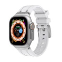 Apple Watch 7 45mm Uyumlu Kordon Silikon Metal Tokalı Soft Yüzey Zore KRD-89 Kayış