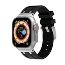 Apple Watch 7 45mm Uyumlu Kordon Silikon Metal Tokalı Soft Yüzey Zore KRD-89 Kayış