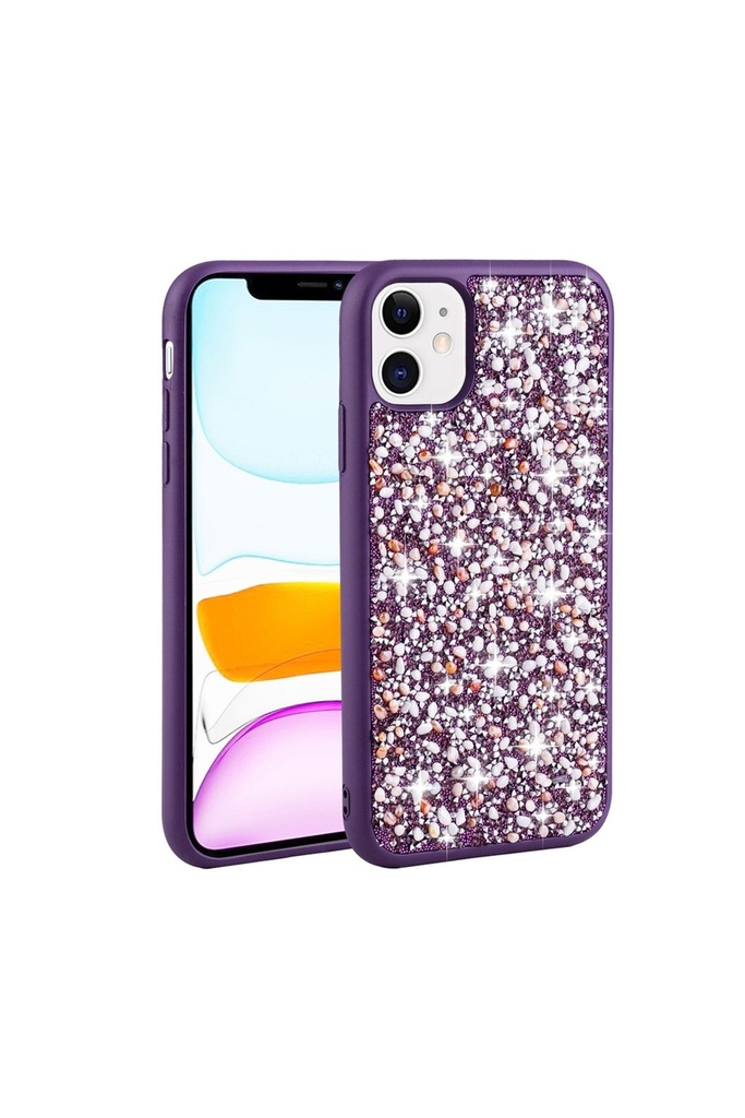 Apple iPhone 11 Uyumlu Kılıf Parlak Taşlı Tasarım Zore Linea Kapak