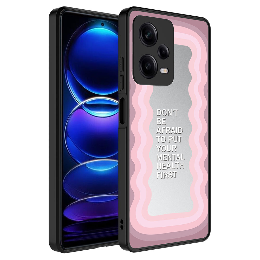 Xiaomi Redmi Note 12 Pro 5G Uyumlu Kılıf Aynalı Desenli Kamera Korumalı Parlak Zore Mirror Kapak