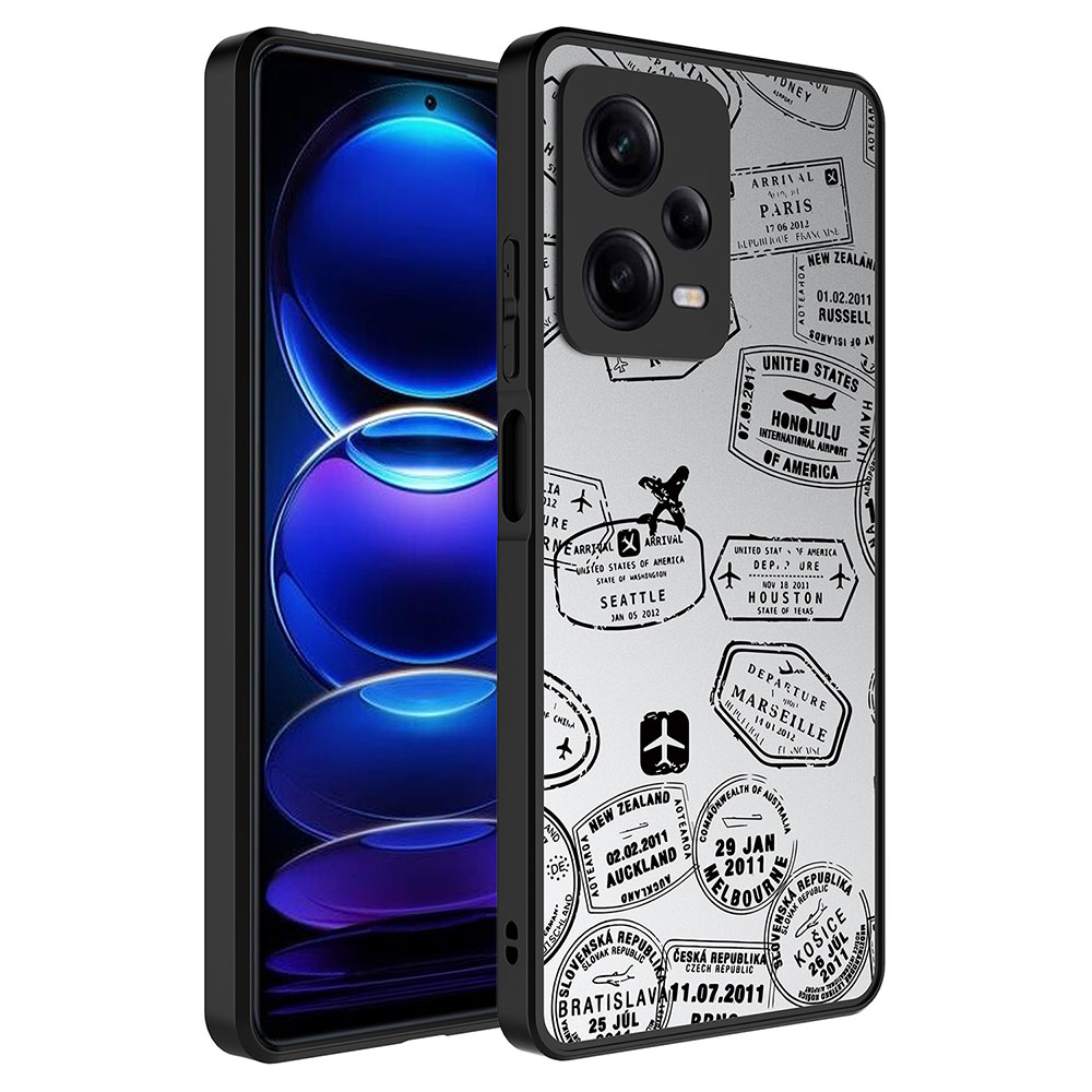 Xiaomi Redmi Note 12 Pro 5G Uyumlu Kılıf Aynalı Desenli Kamera Korumalı Parlak Zore Mirror Kapak