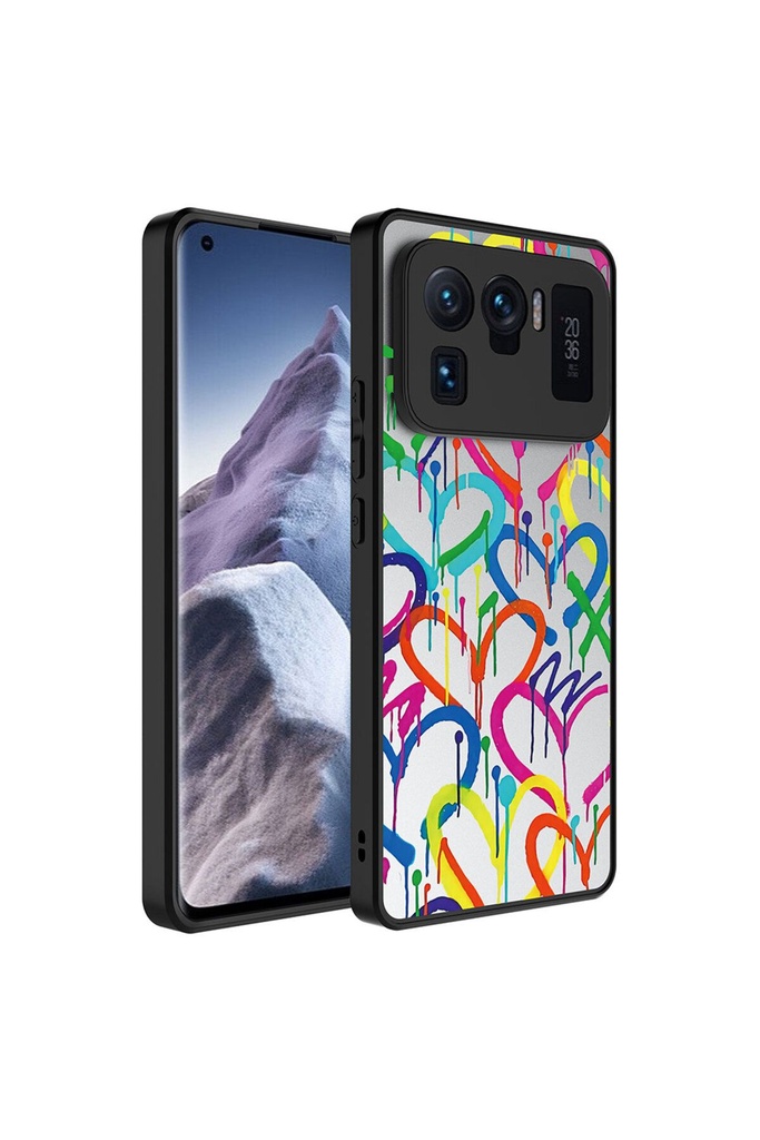 [RNZ-TA89868] Xiaomi Mi 11 Ultra Uyumlu Kılıf Aynalı Desenli Kamera Korumalı Parlak Zore Mirror Kapak (Kalp)