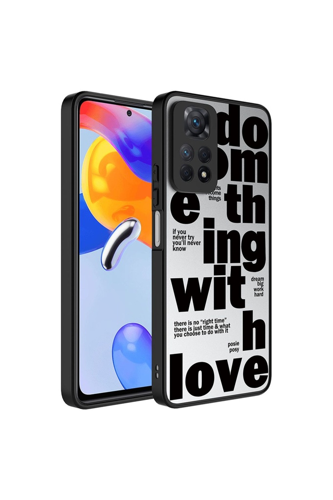 [RNZ-TA90627] Xiaomi Redmi Note 12 Pro 4G Uyumlu Kılıf Aynalı Desenli Kamera Korumalı Parlak Zore Mirror Kapak (Love)