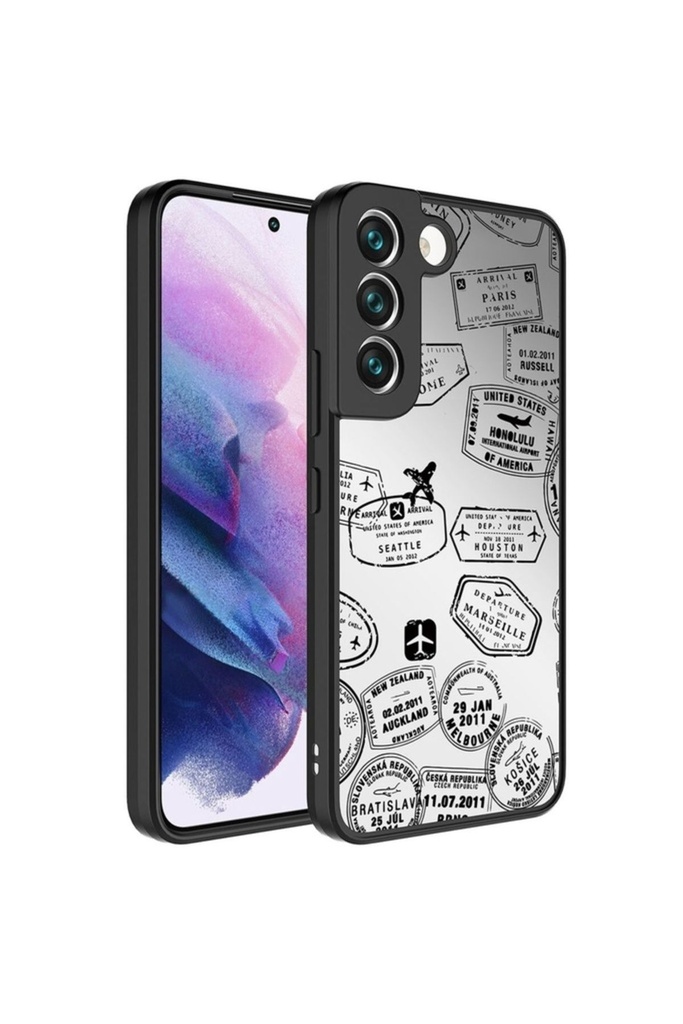 Samsung Galaxy S21 FE Uyumlu Kılıf Aynalı Desenli Kamera Korumalı Parlak Zore Mirror Kapak