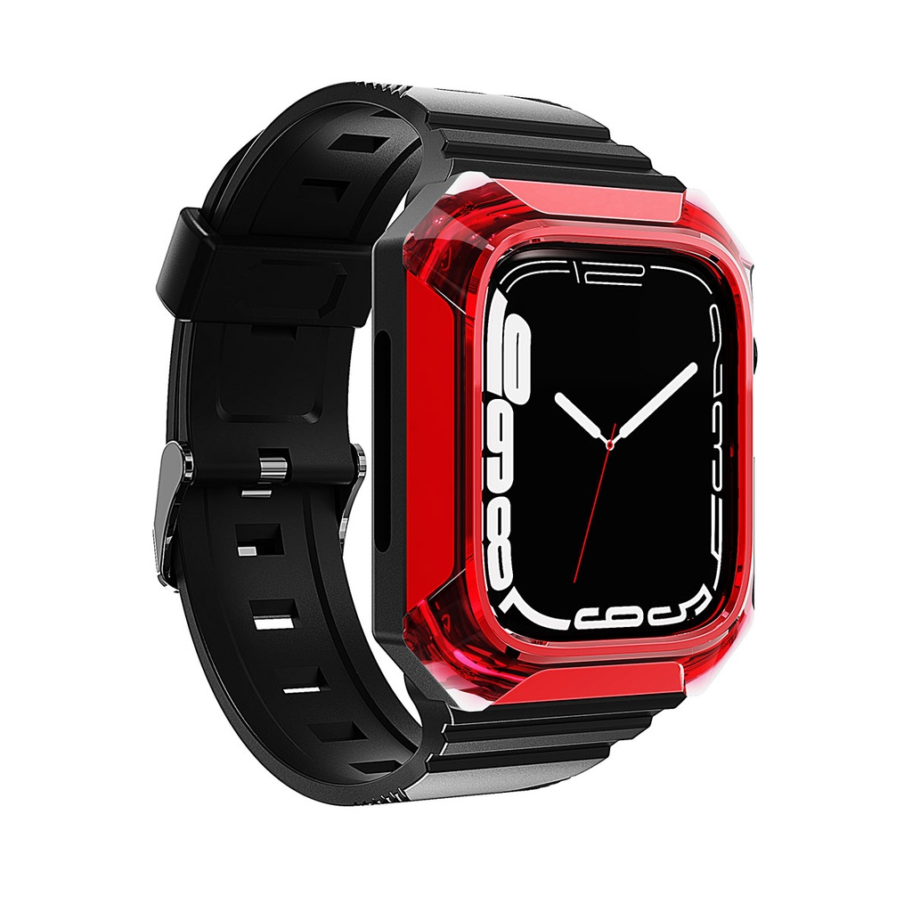 Apple Watch 42mm Uyumlu Zore KRD-88 Sert PC Kasa Koruyuculu Silikon Kordon