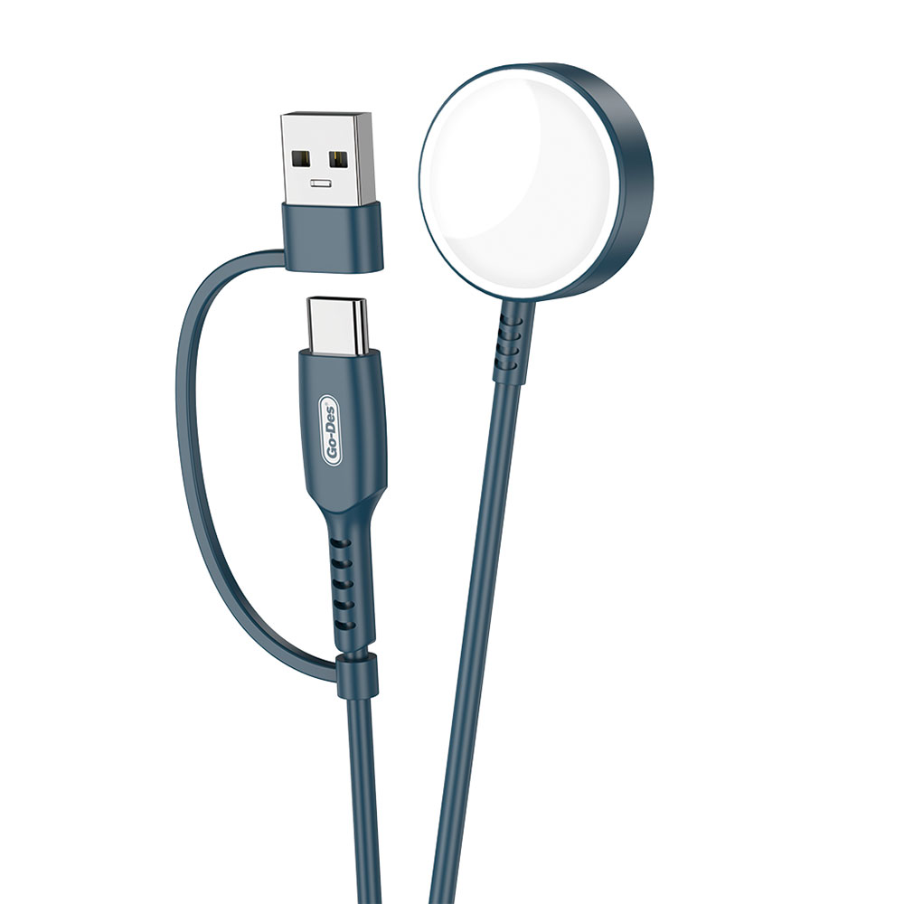 [RNZ-TA89988] Go Des GD-UC608 Apple Watch Serisi Akıllı Saat Wireless 2 in 1 PD - Usb Hızlı Şarj Kablosu