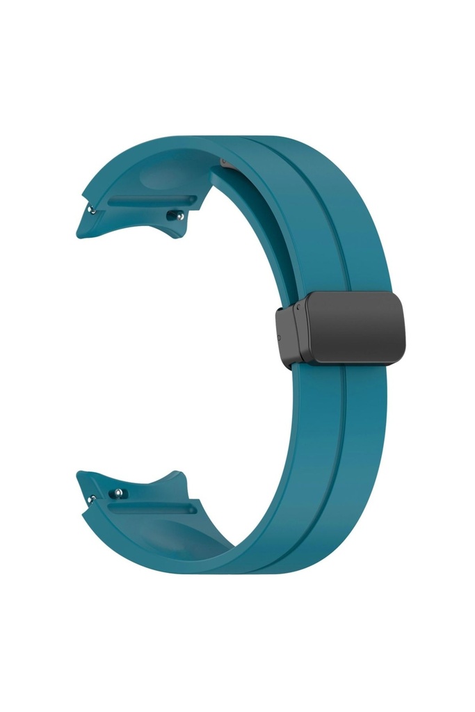 Samsung Galaxy Watch 4 44mm Uyumlu Kordon Silikon Metal Mıknatıslı Toka Zore KRD-84 Kayış