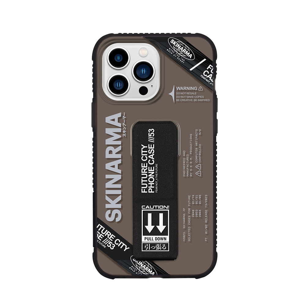 [ZTA90625] Apple iPhone 14 Pro Uyumlu Kılıf SkinArma Şeffaf Desenli Airbag Tasarımlı Standlı Shimma Kapak