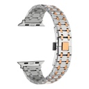 Apple Watch 7 41mm Uyumlu Kordon Paslanmaz Metal Çift Renkli Zore KRD-83 Kayış