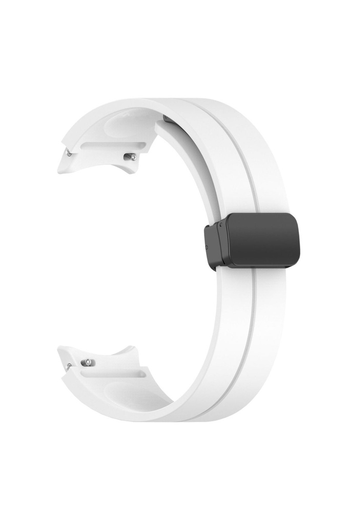 Samsung Galaxy Watch 4 Classic 42mm Uyumlu Kordon Silikon Metal Mıknatıslı Toka Zore KRD-84 Kayış