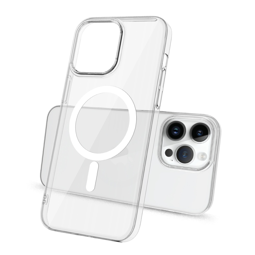 Apple iPhone 14 Pro Max Uyumlu Kılıf Zore Wireless Şarj Özellikli Şeffaf Tek Kamera Çerçeveli Porto Kapak