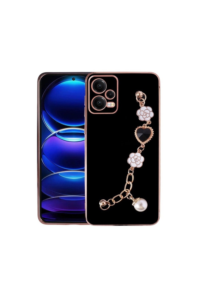 [RNZ-TA90211] Xiaomi Redmi Note 12 4G Uyumlu Kılıf El Tutamaçlı Kamera Korumalı Zore Taka Silikon Kapak (Siyah)
