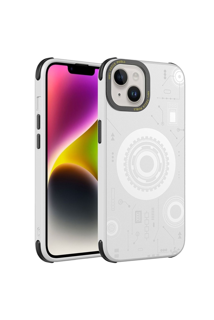 Apple iPhone 13 Uyumlu Kılıf Zore Wireless Şarj Özellikli Desenli Hot Kapak