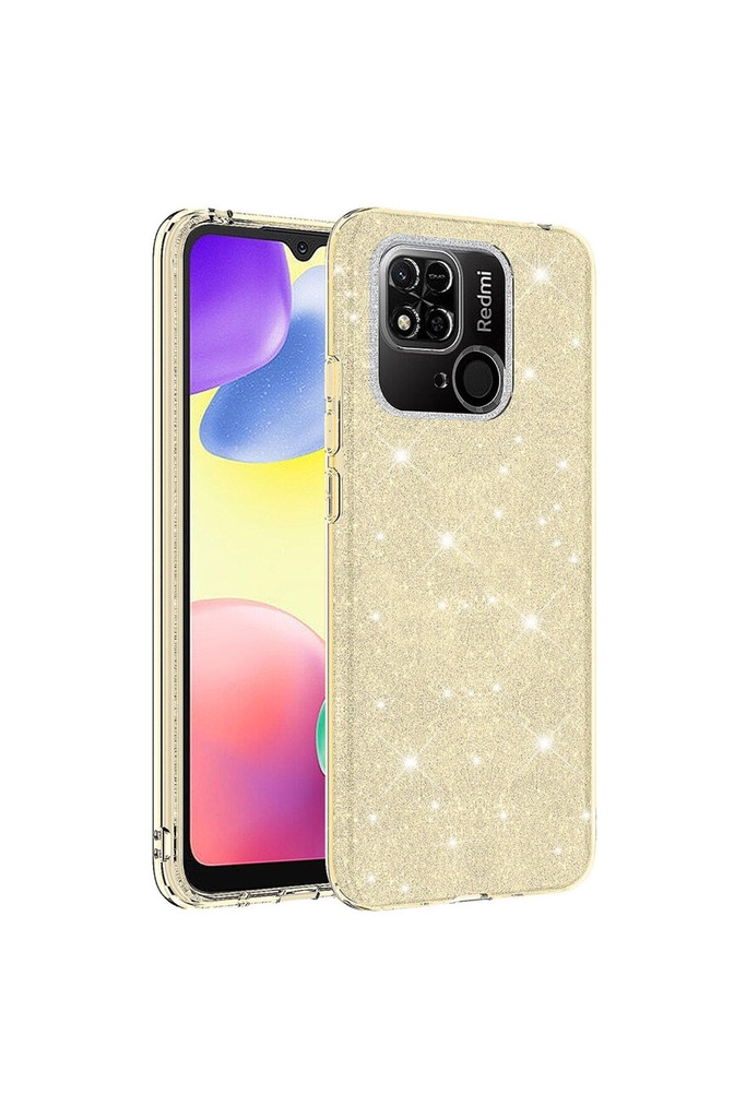 [RNZ-TA90295] Xiaomi Redmi 10C Uyumlu Kılıf Zore Shining Silikon (Gold)