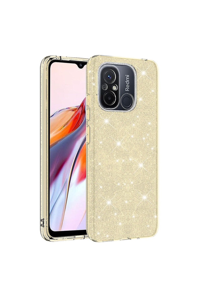[RNZ-TA90299] Xiaomi Redmi 12C Uyumlu Kılıf Zore Shining Silikon (Gold)