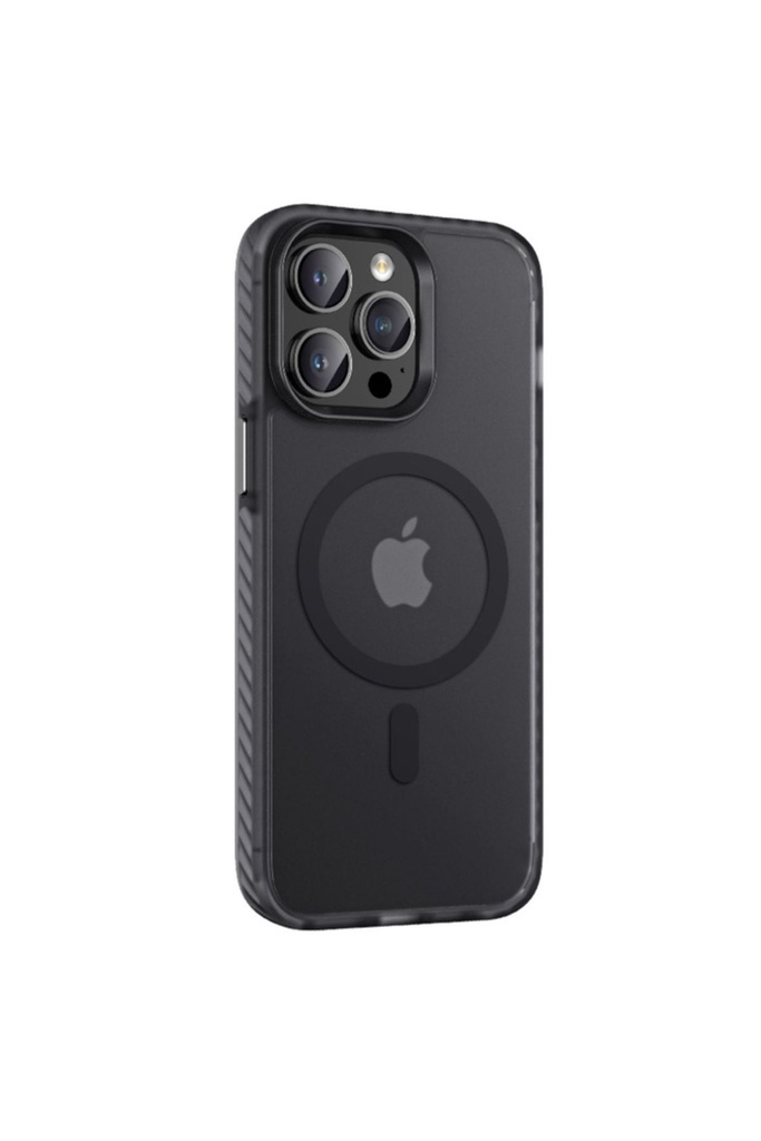 [RNZ-TA90382] Apple iPhone 14 Pro Uyumlu Kılıf Mat Arka Yüzey Wireless Şarj Özellikli Zore Locik Kapak (Siyah)