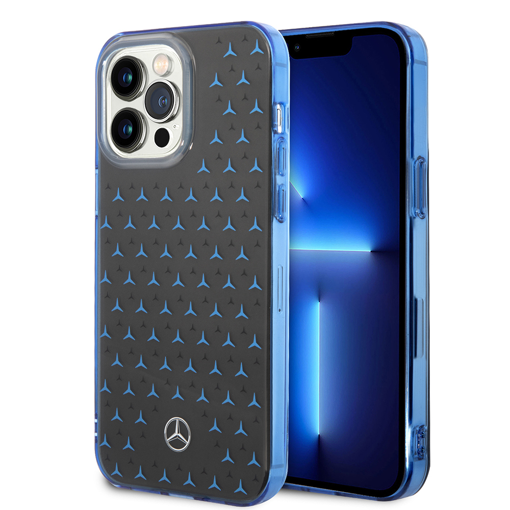 Apple iPhone 14 Pro Max Uyumlu Kılıf Mercedes Benz Çift Katmanlı Yıldız Desenli Dizayn Kapak