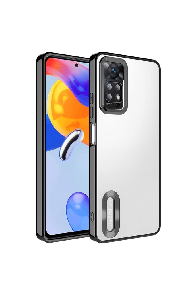[RNZ-TA90967] Xiaomi Redmi Note 12 Pro 4G Uyumlu Kılıf Kamera Korumalı Logo Gösteren Zore Omega Kapak (Siyah)