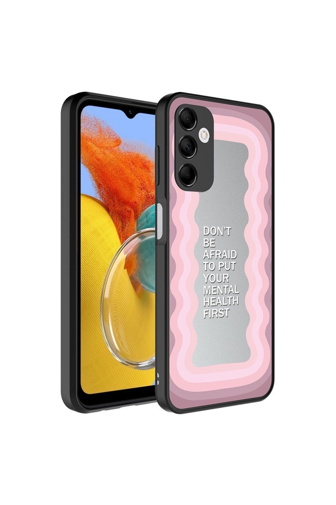 Samsung Galaxy M14 Uyumlu Kılıf Aynalı Desenli Kamera Korumalı Parlak Zore Mirror Kapak