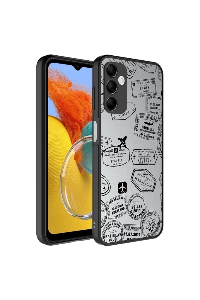 Samsung Galaxy M14 Uyumlu Kılıf Aynalı Desenli Kamera Korumalı Parlak Zore Mirror Kapak