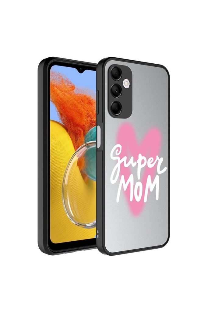 Samsung Galaxy M14 Uyumlu Kılıf Aynalı Desenli Kamera Korumalı Parlak Zore Mirror Kapak