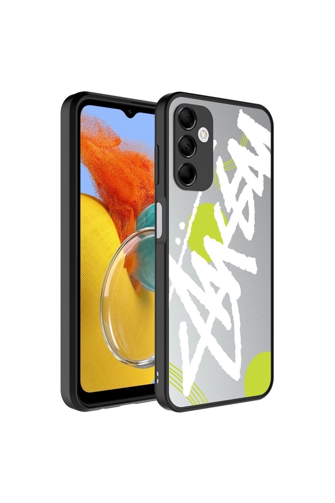 Samsung Galaxy M14 Uyumlu Kılıf Aynalı Desenli Kamera Korumalı Parlak Zore Mirror Kapak