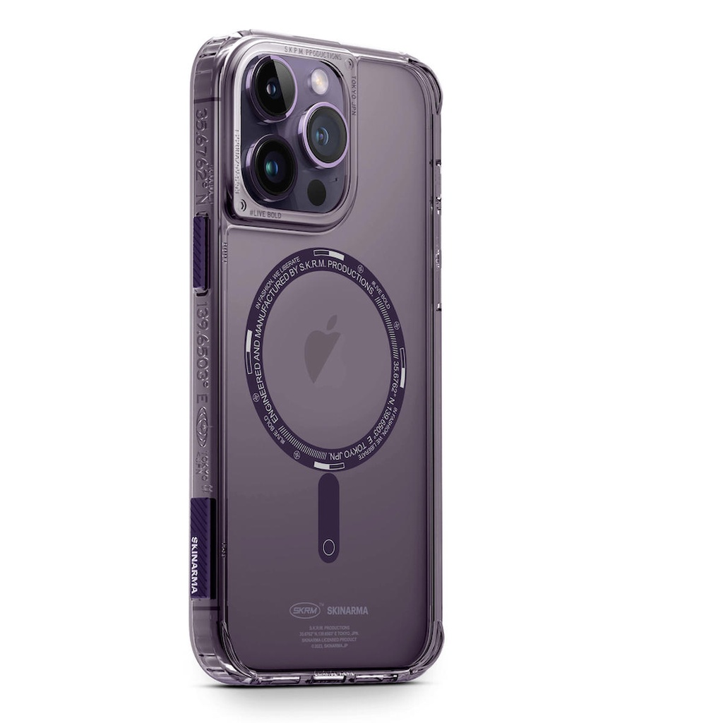 Apple iPhone 14 Pro Max Uyumlu Kılıf SkinArma Şeffaf Airbag Tasarımlı M-safe Şarj Özellikli Saido Kapak