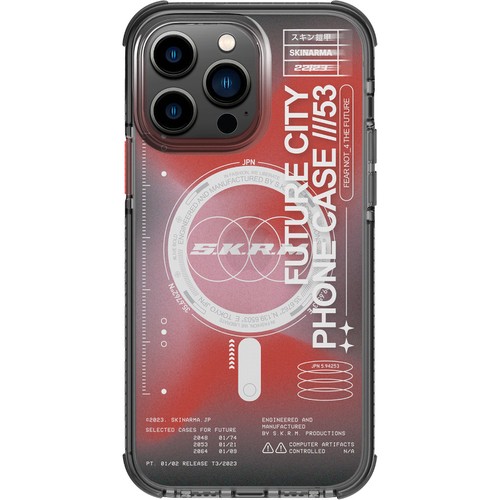 [ZTA90572] Apple iPhone 14 Pro Max Uyumlu Kılıf SkinArma Şeffaf Airbag Tasarımlı M-safe Şarj Özellikli Shorai Kapak (Kırmızı)