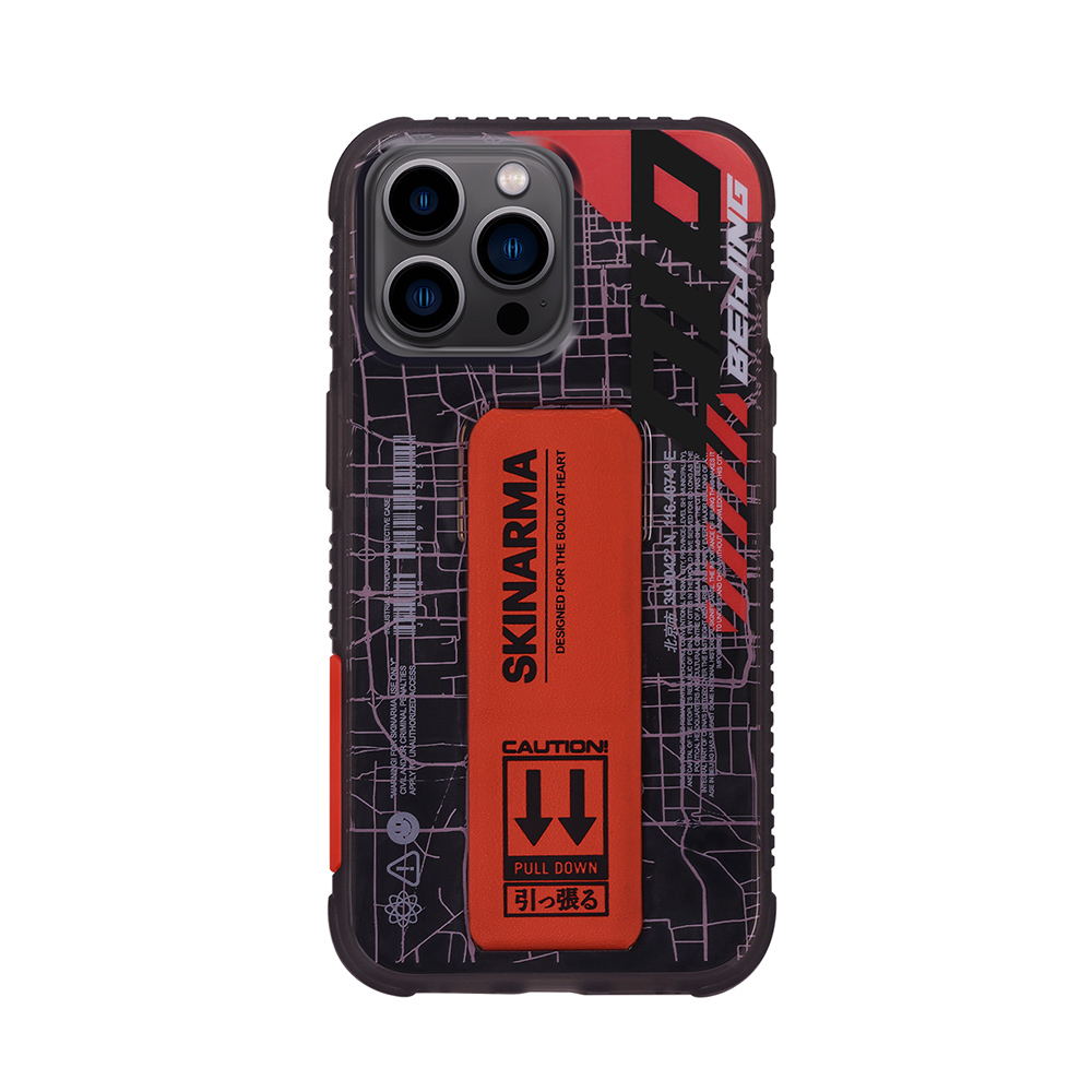 Apple iPhone 14 Pro Uyumlu Kılıf SkinArma Şeffaf Desenli Standlı Ryoiki Kapak