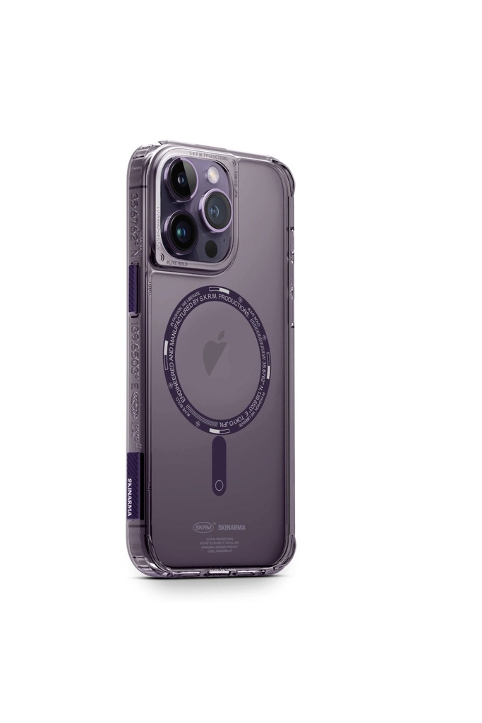 Apple iPhone 14 Pro Uyumlu Kılıf SkinArma Şeffaf Airbag Tasarımlı M-safe Şarj Özellikli Saido Kapak