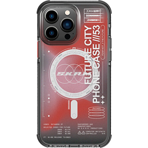 [ZTA90593] Apple iPhone 14 Pro Uyumlu Kılıf SkinArma Şeffaf Airbag Tasarımlı M-safe Şarj Özellikli Shorai Kapak (Kırmızı)