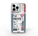 Apple iPhone 15 Pro Uyumlu Kılıf M-safe Şarj Özellikli Bilet Desenli Wiwu Turkey B Serisi Kapak