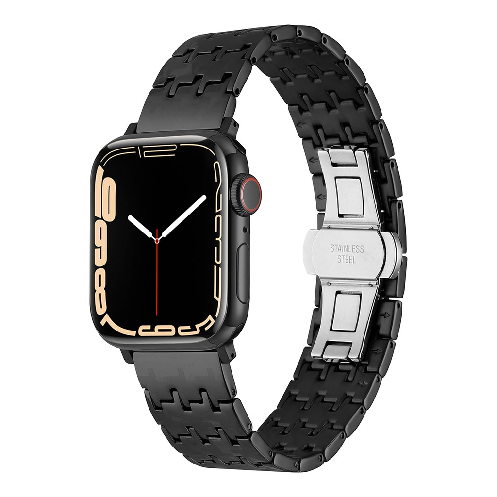 [RNZ-TA91075] Apple Watch 40mm Uyumlu Zore KRD-86 Metal Kordon (Siyah)