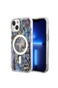 Apple iPhone 14 Uyumlu Kılıf GUESS M-safe Şarj Özellikli Leopar Desenli Kapak