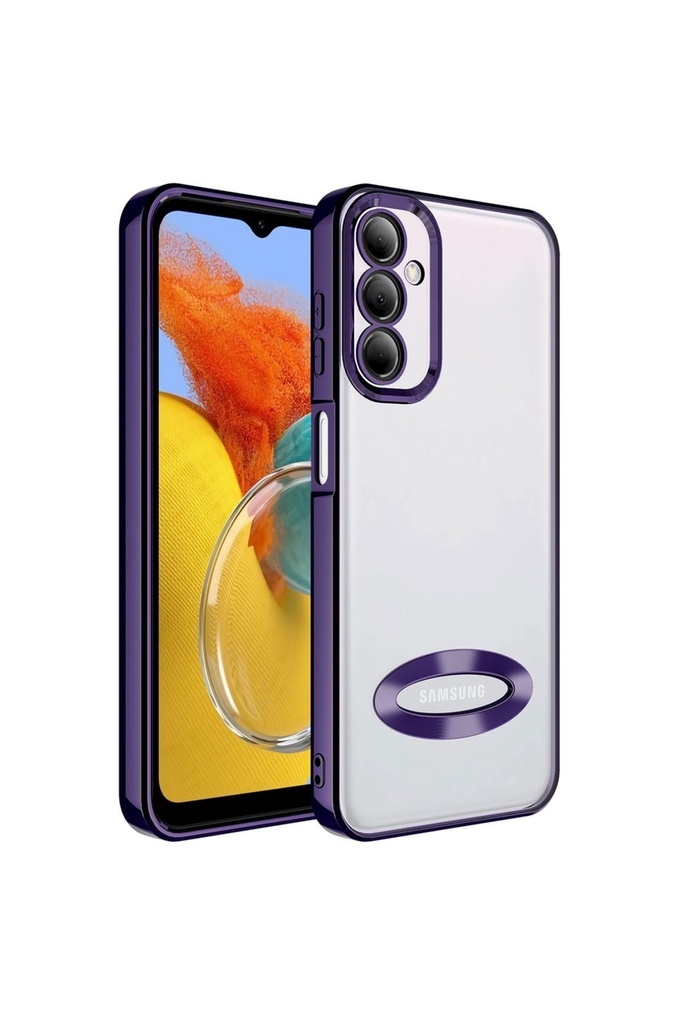 Samsung Galaxy M14 Uyumlu Kılıf Kamera Korumalı Logo Gösteren Zore Omega Kapak
