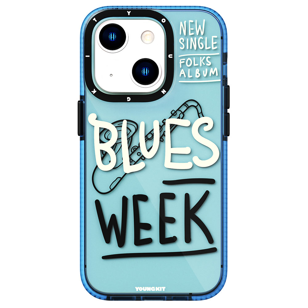 Apple iPhone 14 Uyumlu Kılıf Şeffaf Renkli Yazı Temalı Tasarım YoungKit Jazz Serisi Kapak