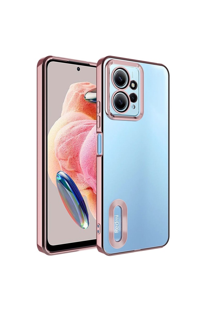 Xiaomi Redmi Note 12 4G Uyumlu Kılıf Kamera Korumalı Logo Gösteren Zore Omega Kapak