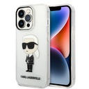 Apple iPhone 14 Pro Max Uyumlu Kılıf Karl Lagerfeld Transparan İkonik Karl Dizayn Kapak