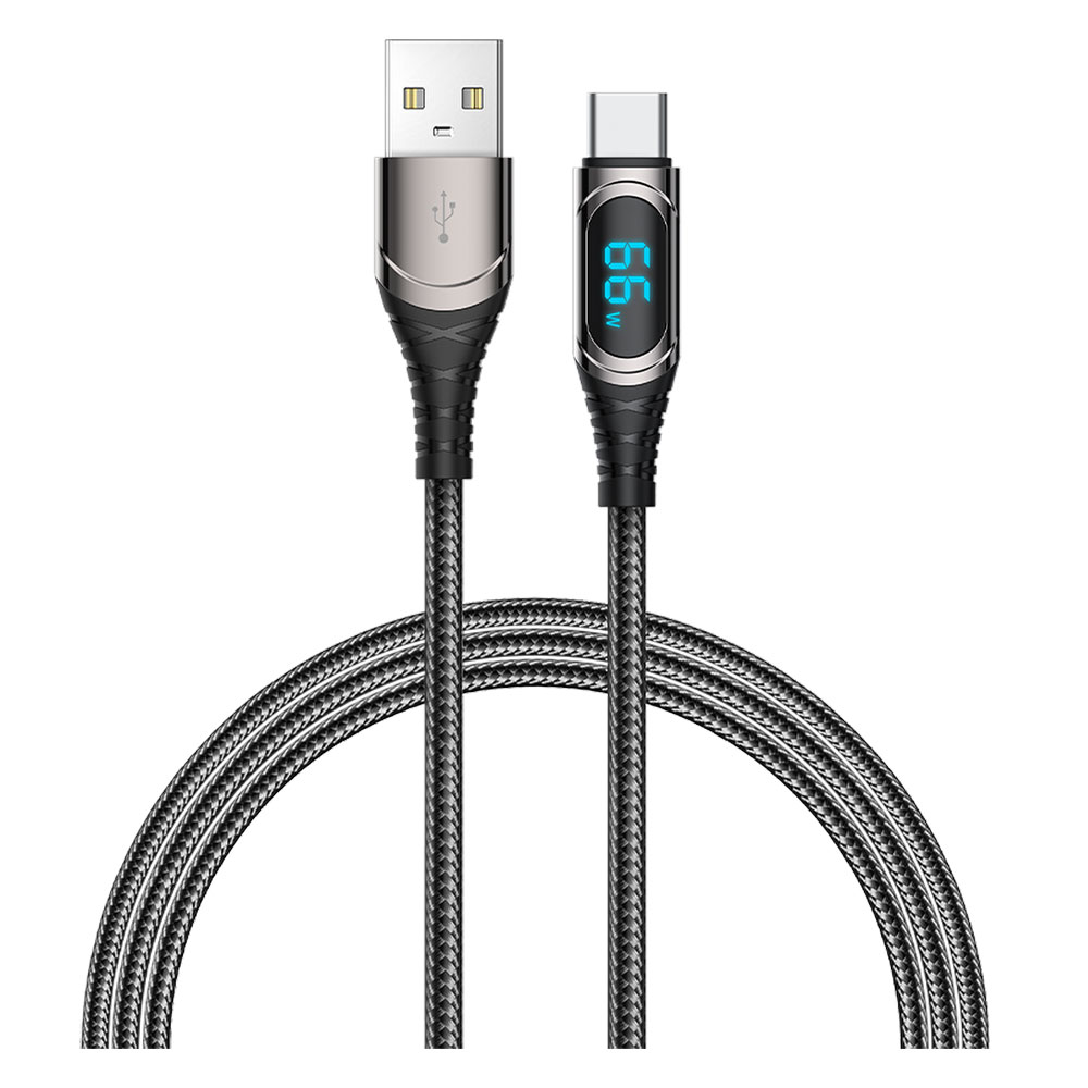 [ZTA90780] Recci RTC-P21C Ghost Serisi 66W 6A Hızlı Şarj Özellikli USB-A To Type-C Kablo 1.2M